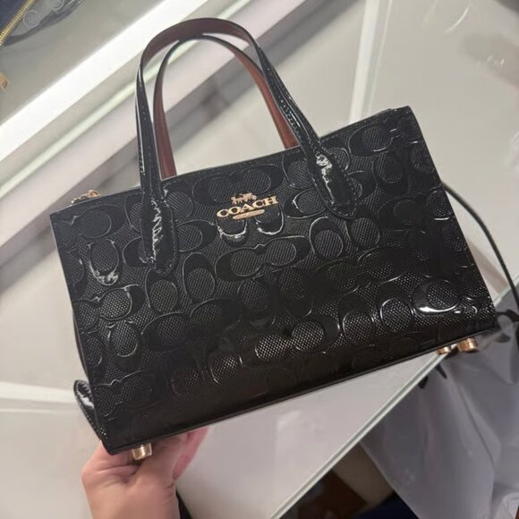CO Nina Small Tote Signed Leather Black New ACH - Picture 1 of 3